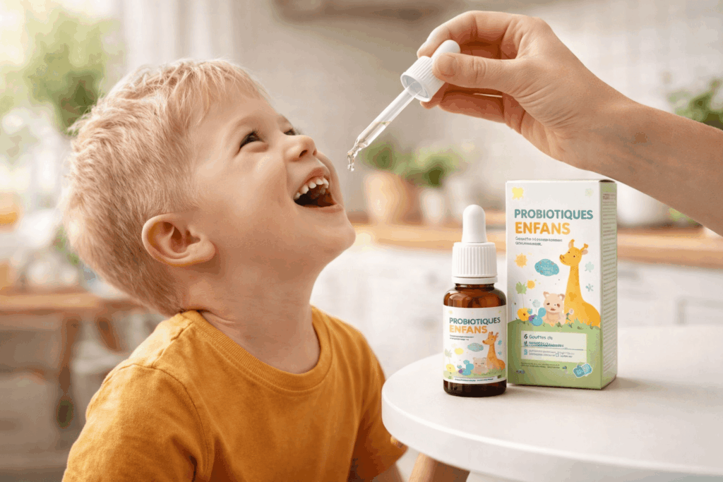un enfant profitant des bienfaits du probiotique