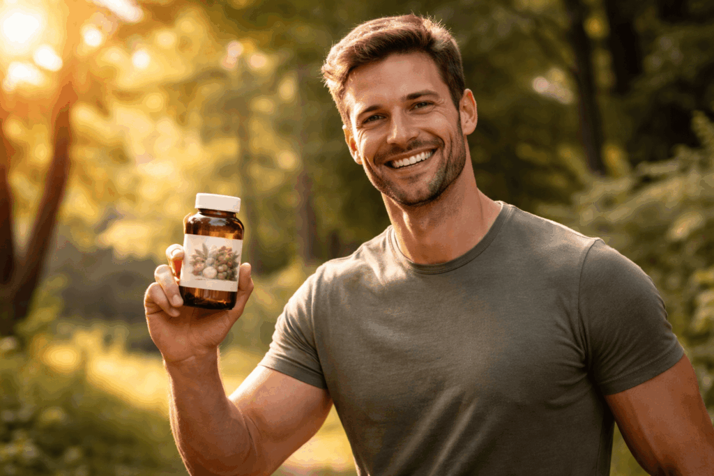 un homme bénéficiant des bienfaits du maca