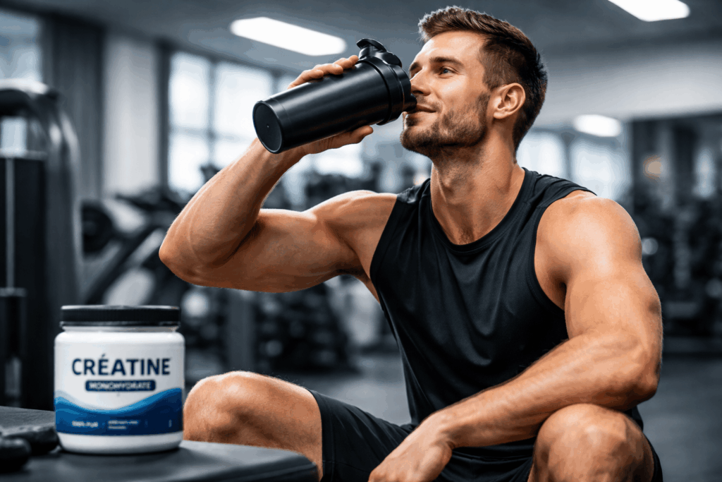 un sportif profitant des bienfaits de la meilleure créatine