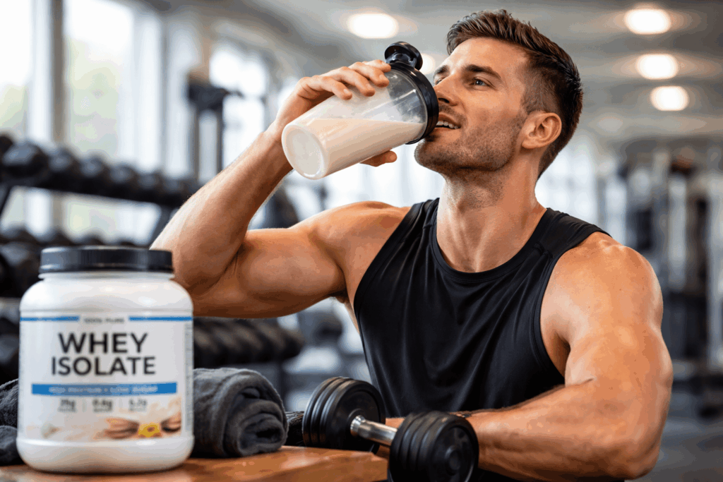 un sportif profitant des bienfaits de la meilleure whey isolate