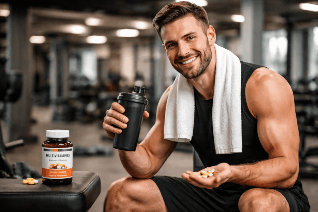 un sportif profitant des bienfaits de multivitamines pour musculation