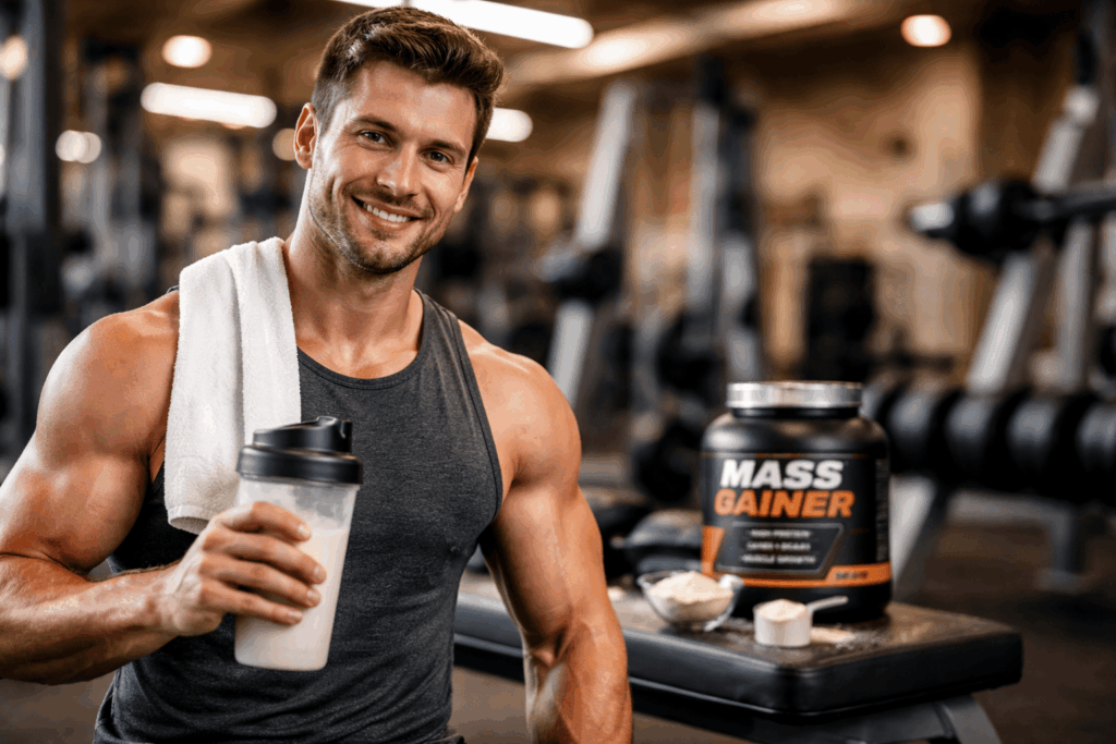 un sportif profitant des bienfaits du gainer prise de masse