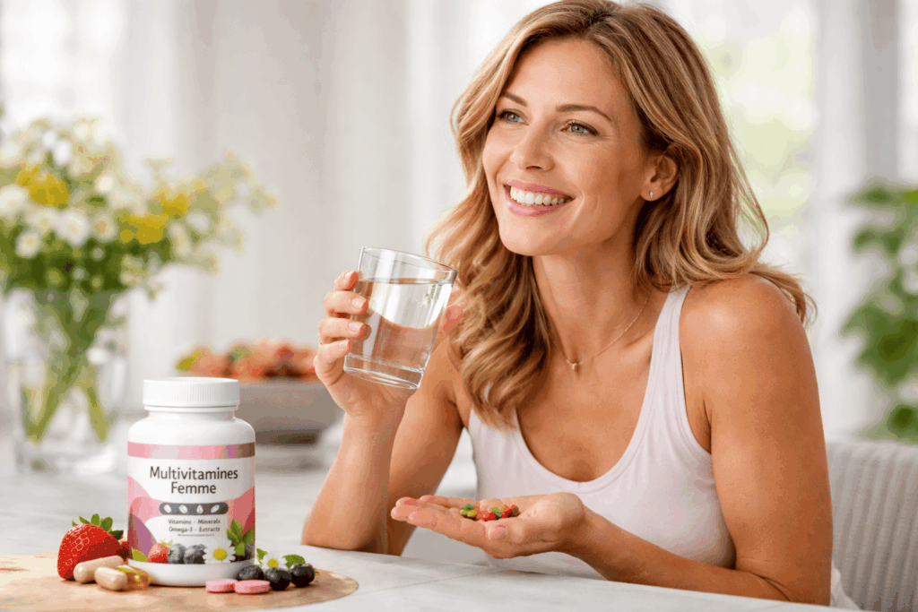 une femme profitant des bienfaits du meilleur multivitamines