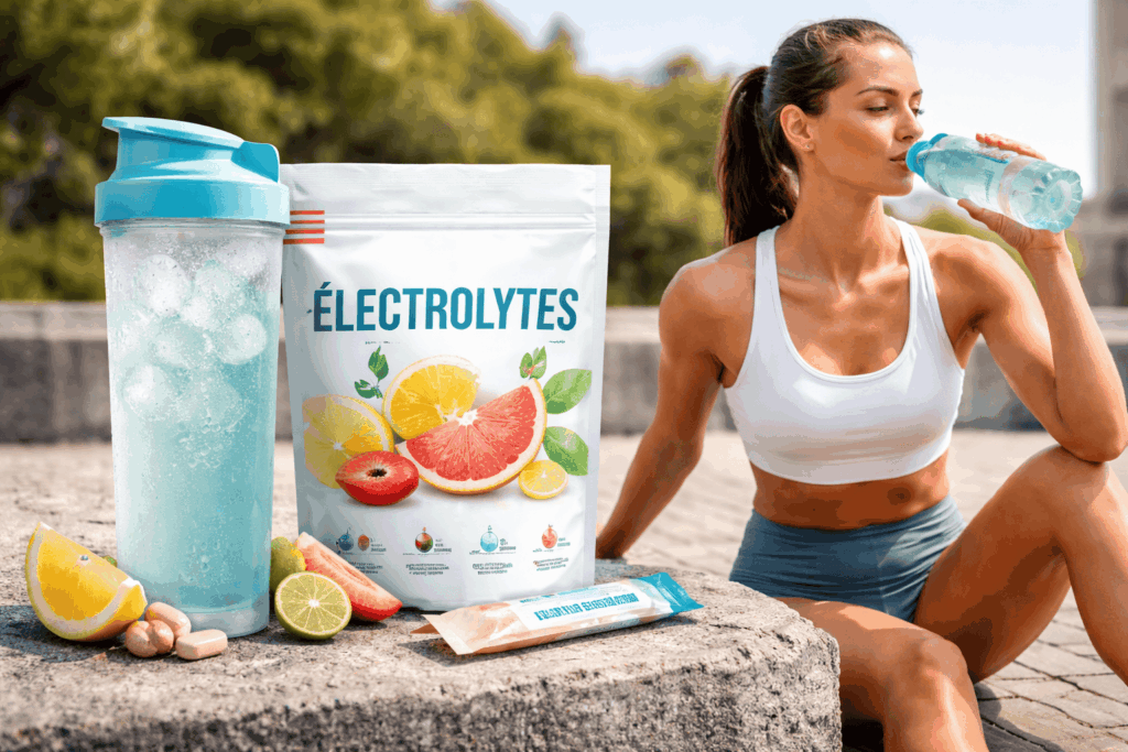 une personne profitant de ses électrolytes