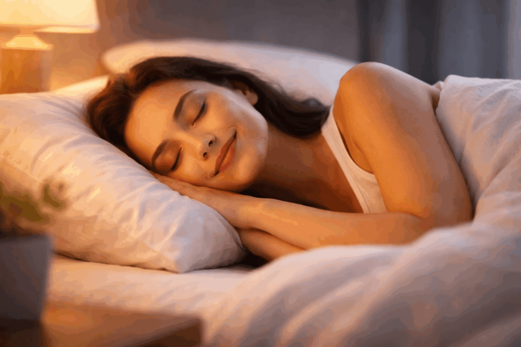 une personne profitant des bienfaits de la mélatonine