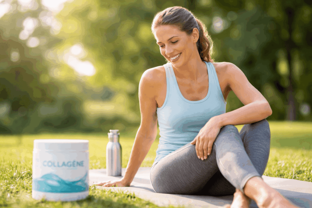 une personne profitant des bienfaits du collagène
