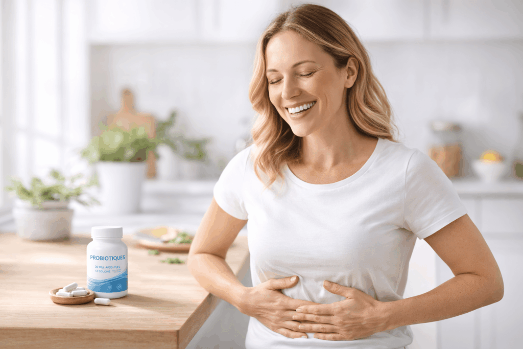 une personne profitant des bienfaits du probiotique
