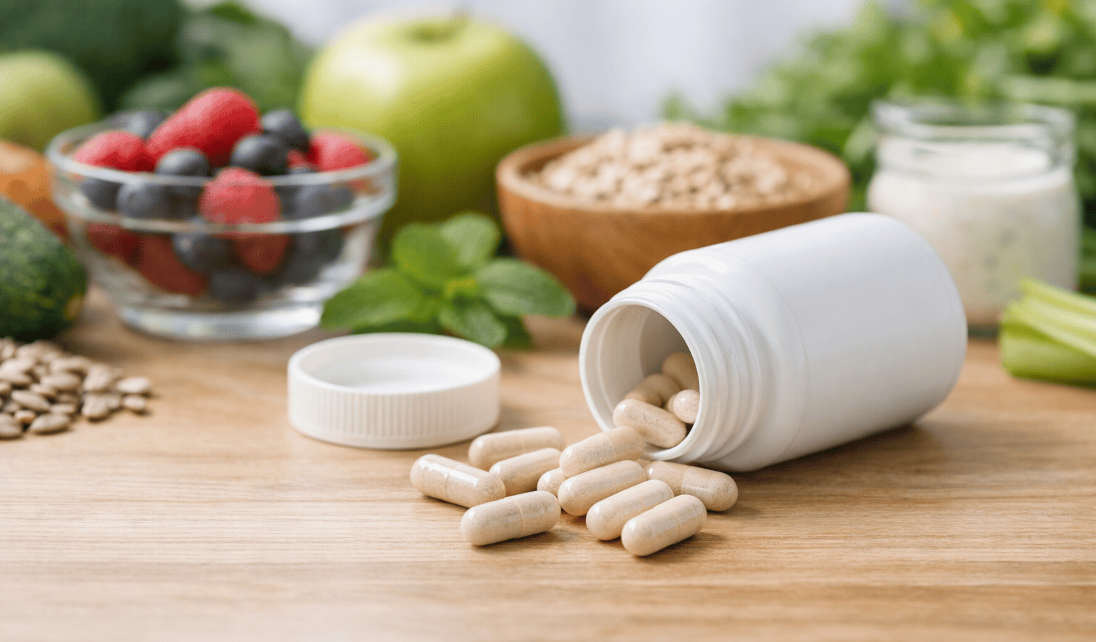 Compléments probiotiques et aliments frais