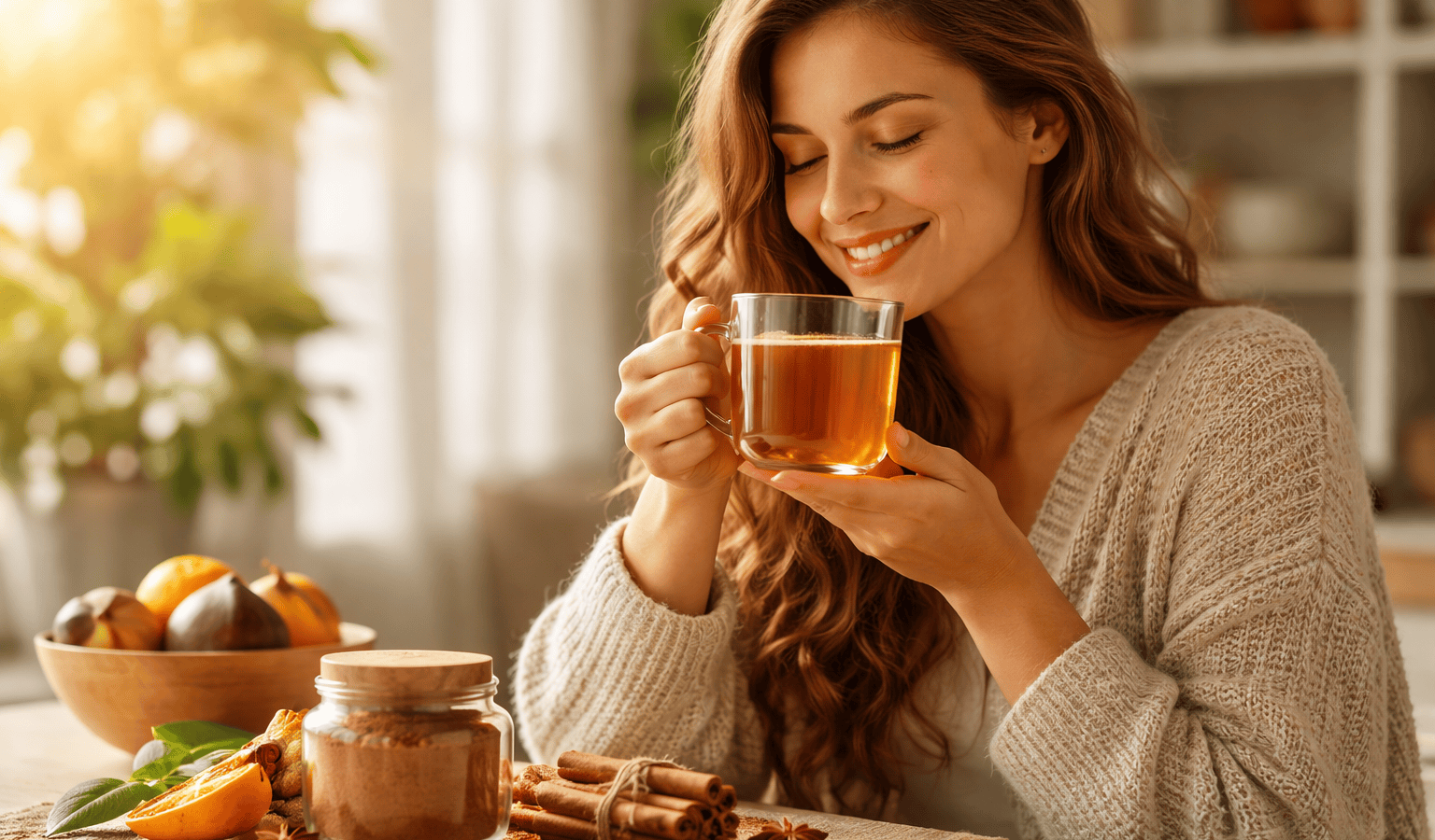Moment de détente avec une tisane à la cannelle