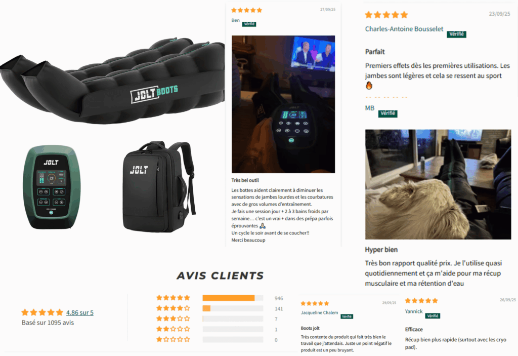 avis des clients sur jolt pressothérapie