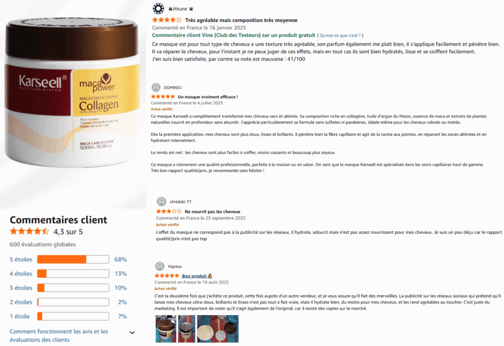 avis des clients sur karseell collagen