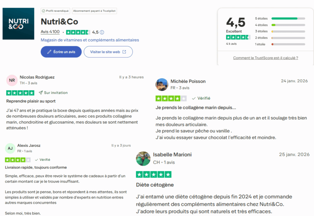 avis des clients sur la marque nutri&co