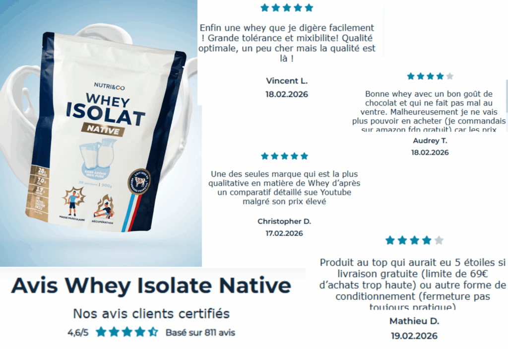 avis des clients sur la whey nutri&co