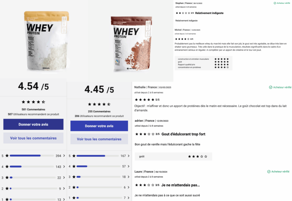 avis des clients sur whey decathlon