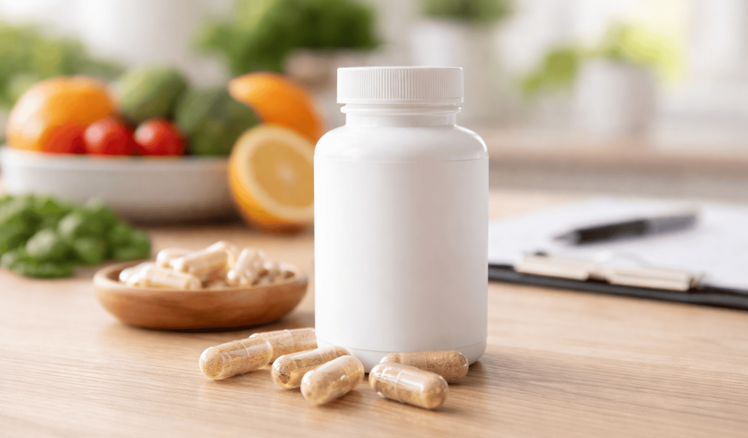 compléments vitaminiques nutripure sur fond lumineux