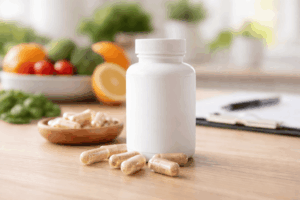 compléments vitaminiques nutripure sur fond lumineux