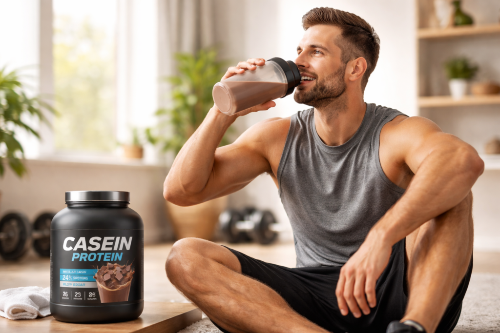 un sportif prenant de la caséine