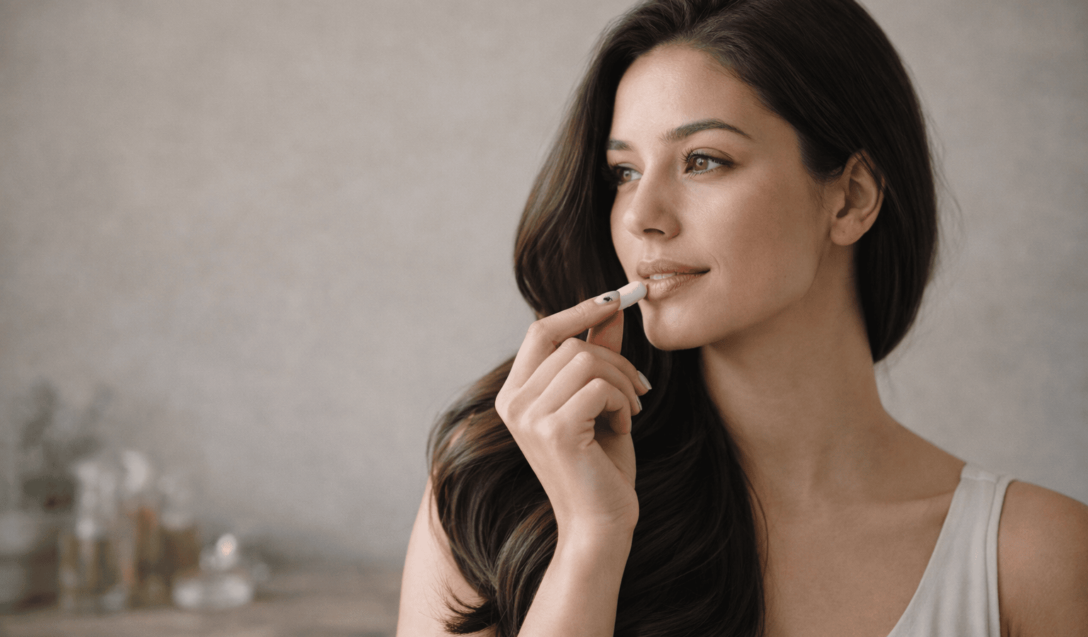 une femme avec des cheveux soyeux grace au complement alimentaire pour cheveux