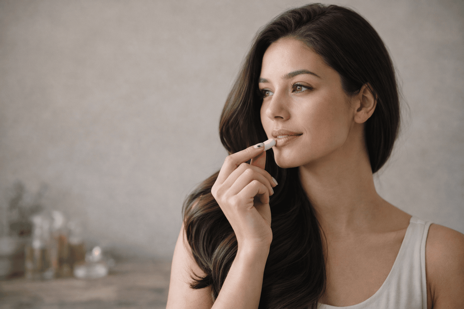 une femme avec des cheveux soyeux grace au complement alimentaire pour cheveux