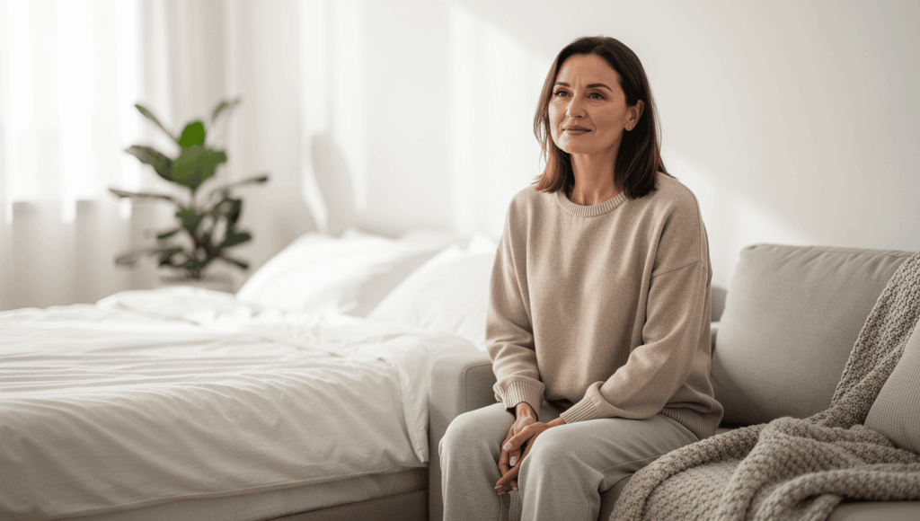 une personne apaisé grâce à sa culotte menstruelle flux très abondant