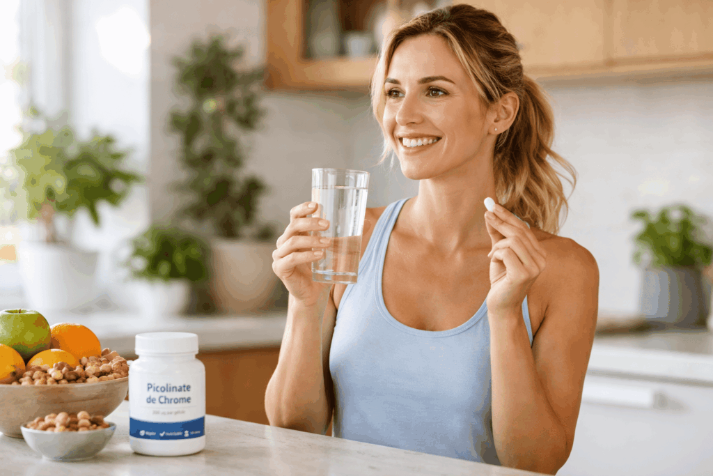 une personne prenant du picolinate de chrome