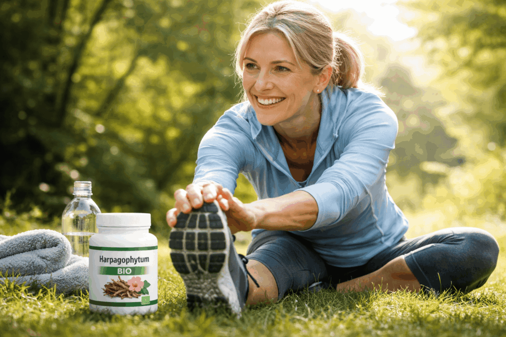 une personne profitant des bienfaits du harpagophytum