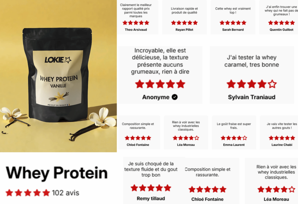 avis des clients sur la whey protein lokie