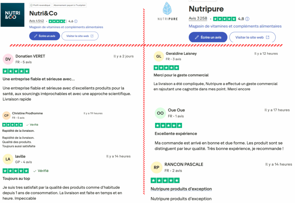 avis des clients sur nutri&co ou nutripure