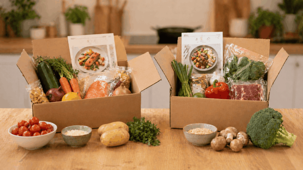 deux box de comparaison de marque quitoque ou hellofresh