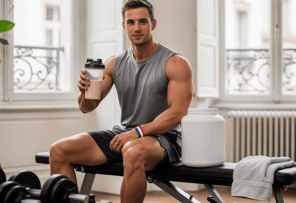 sportif buvant sa whey protein lonkie