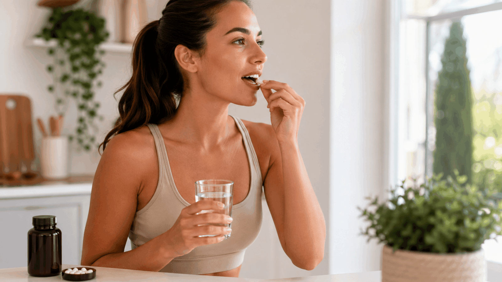 une femme prenant ses complement de sova balance tes sucres