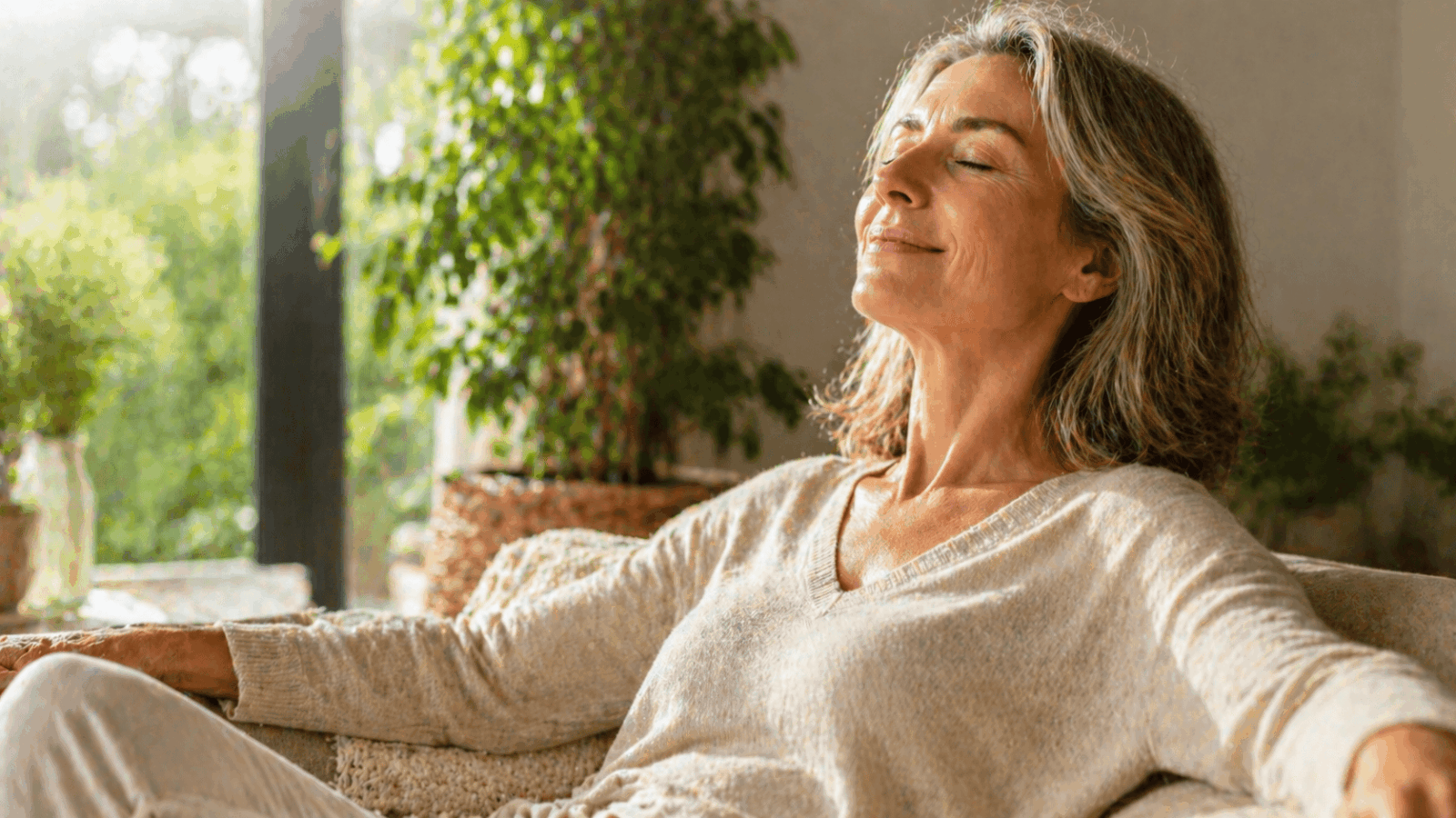 une personne ménopause serein avec les fleurs de bach