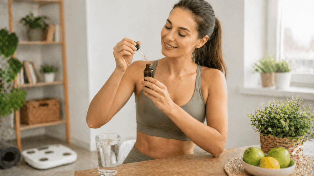 une personne prennat de la fleur de bach pour maigrir