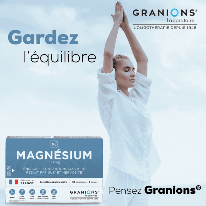 une personne profitant des ampoules de magnésium bisglycinate granions