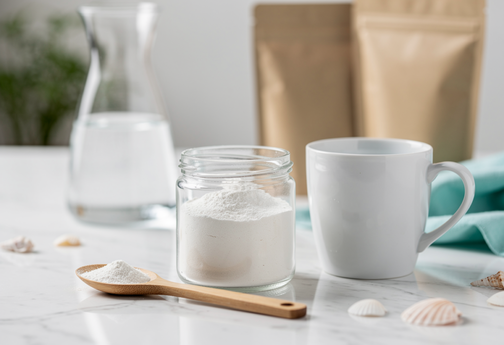 Collagène Marin Aroma-zone posé sur une une table