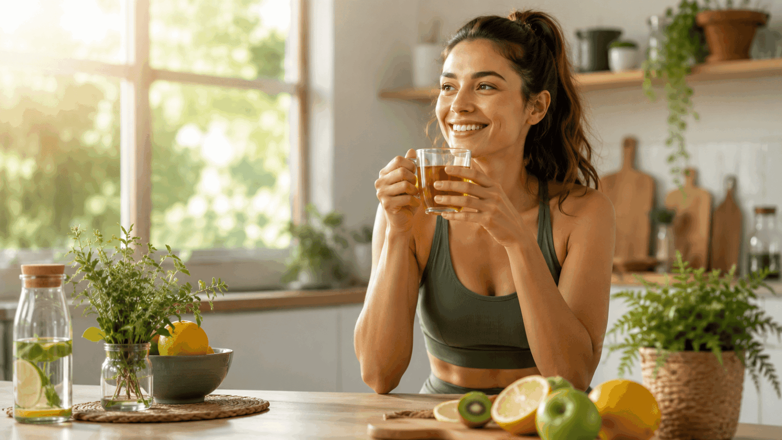 Petit-déjeuner lumineux dans une cuisine moderne