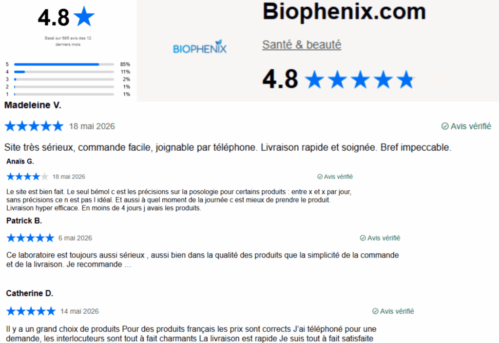 avis des clients sur biophenix
