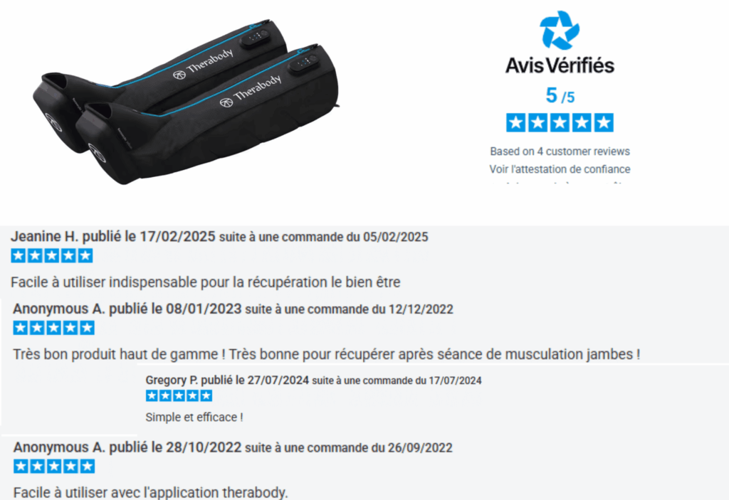 avis des clients therabody recovery air