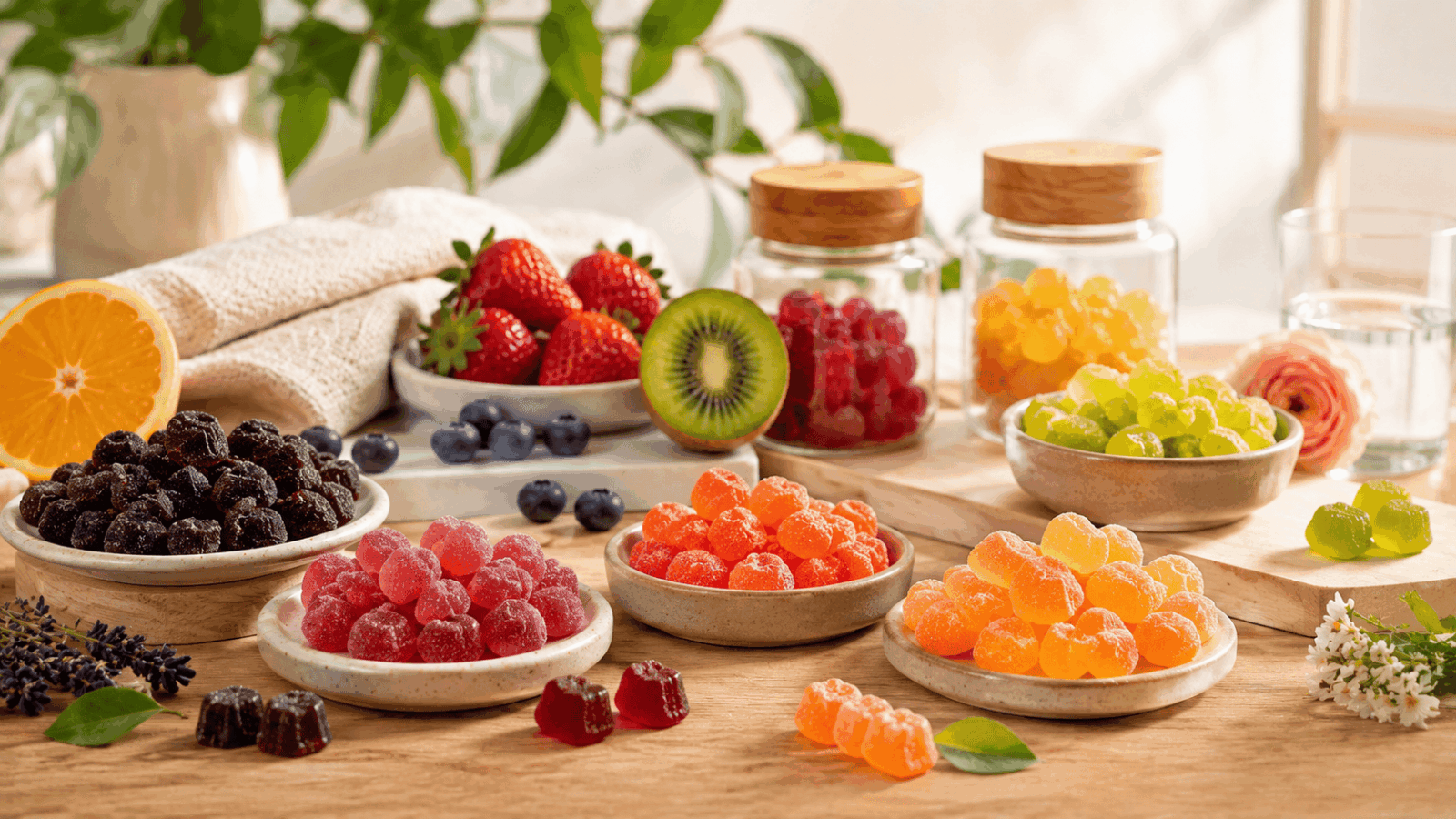gummies nutrivie vitaminés colorés et fruits frais