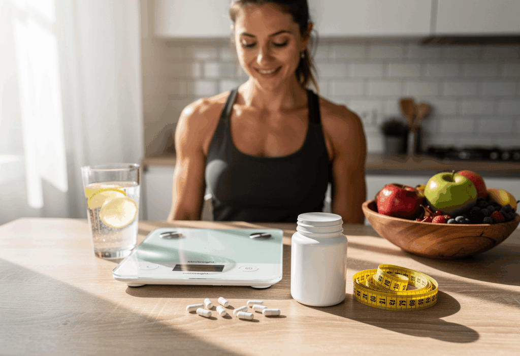une femme prenant le brûle graisse miniweight
