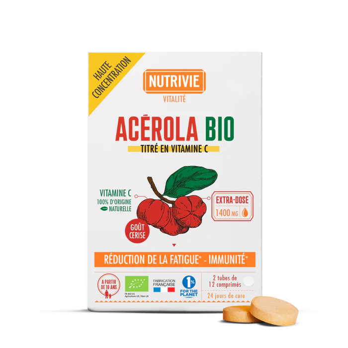 Nutrivie Acérola Bio comprimé à croquer vitamine C