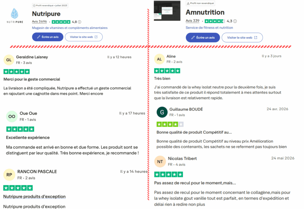 Consommateur choisissant ses compléments nutripure ou am nutrition