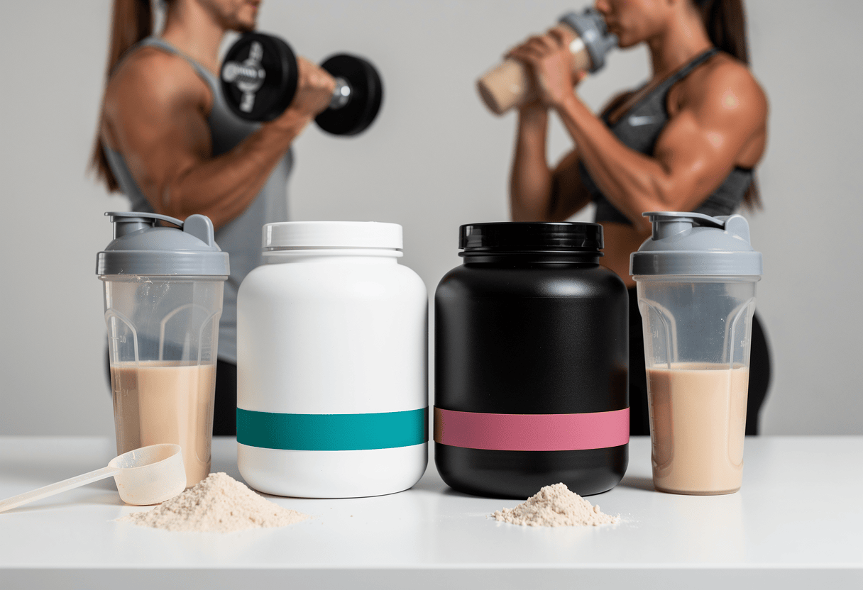 Sportif utilisant des protéines myprotein ou optimum nutrition