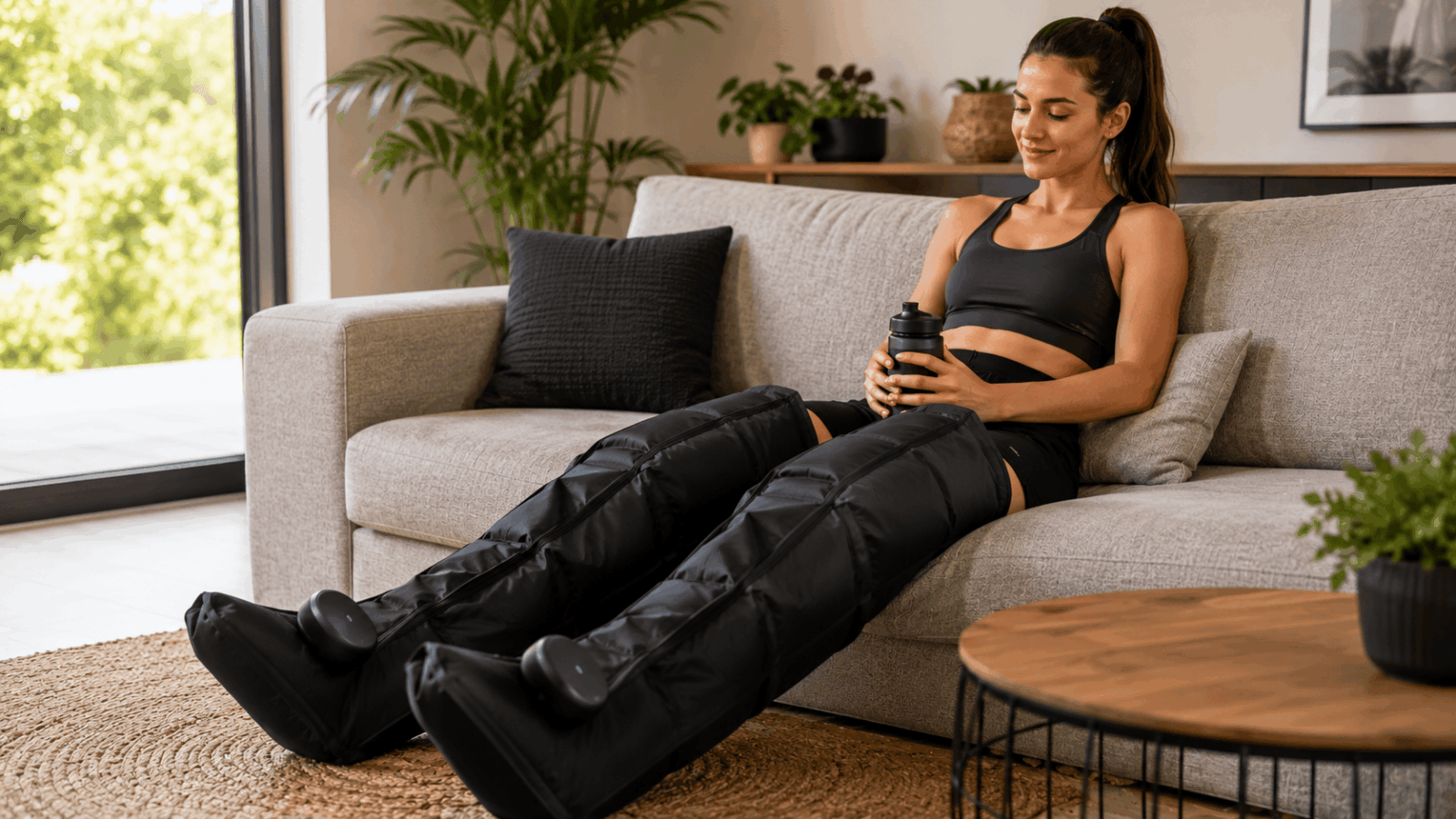 Utilisateur profitant des bienfaits des bottes compex ayre