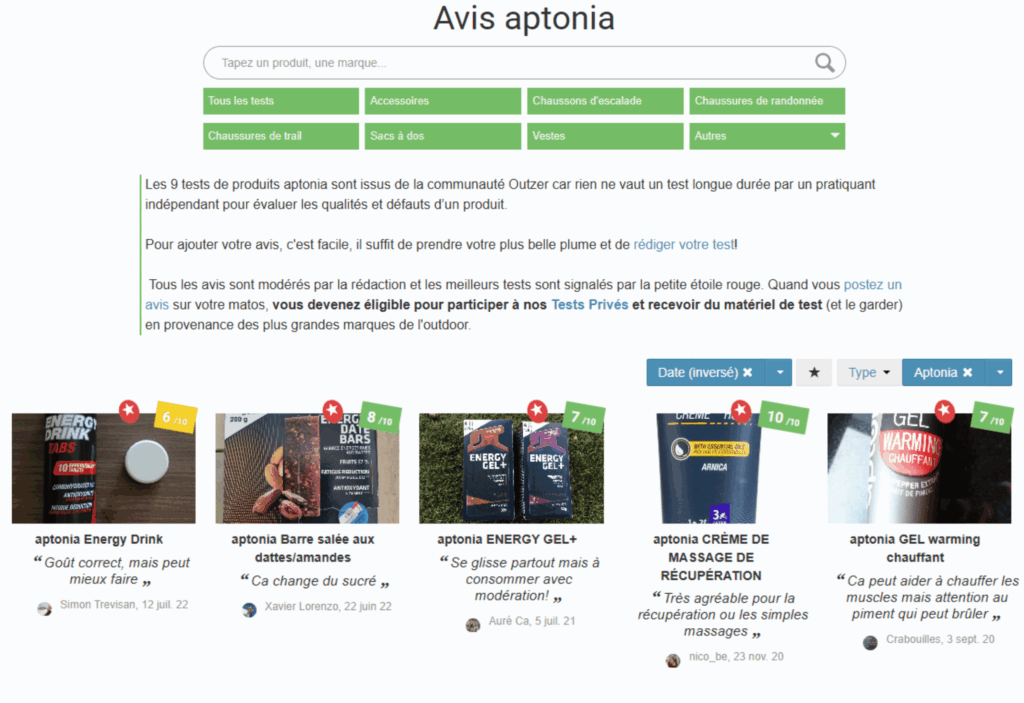 avis des clients sur aptonia