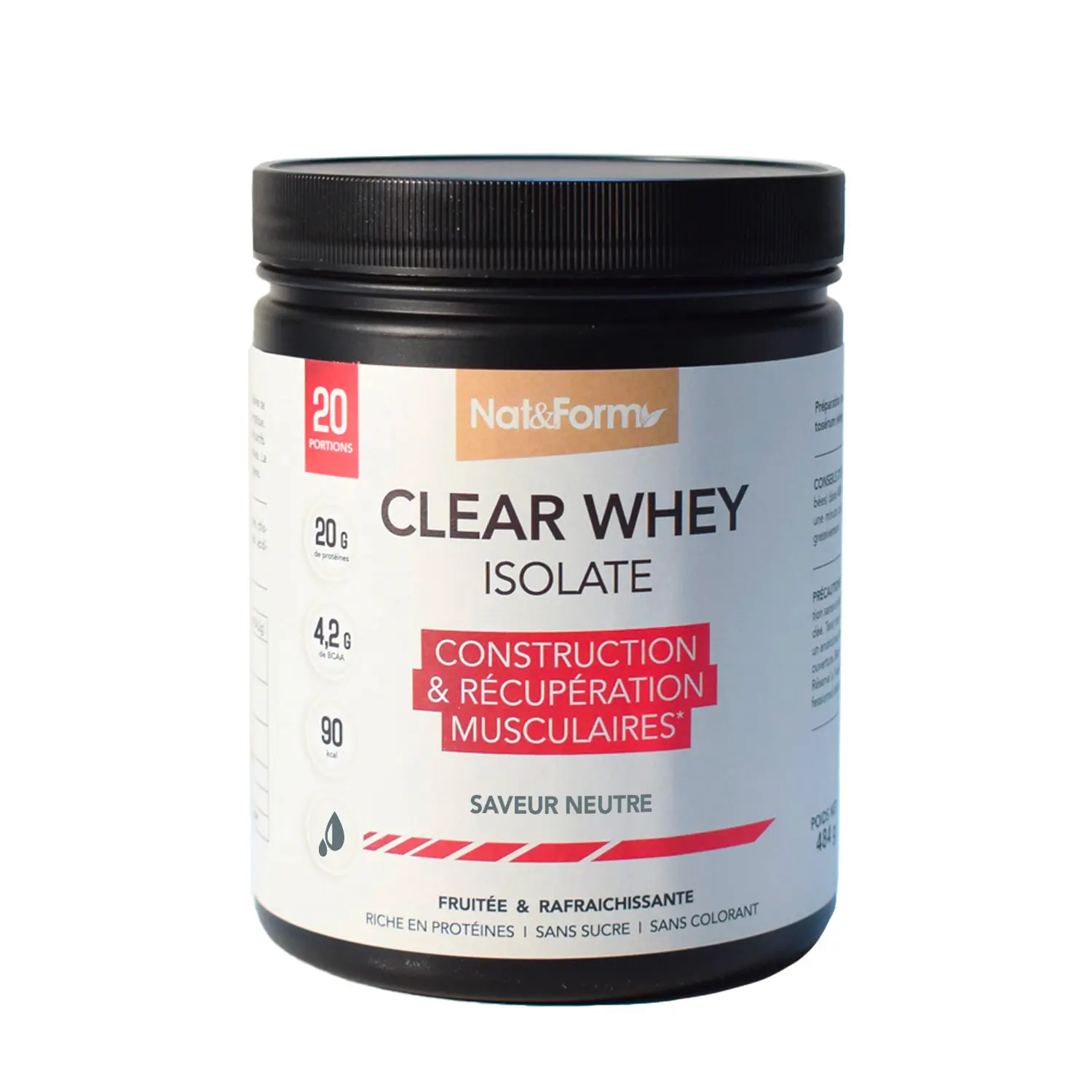 1Natural Clear Whey Isolate Neutre sans arôme clean