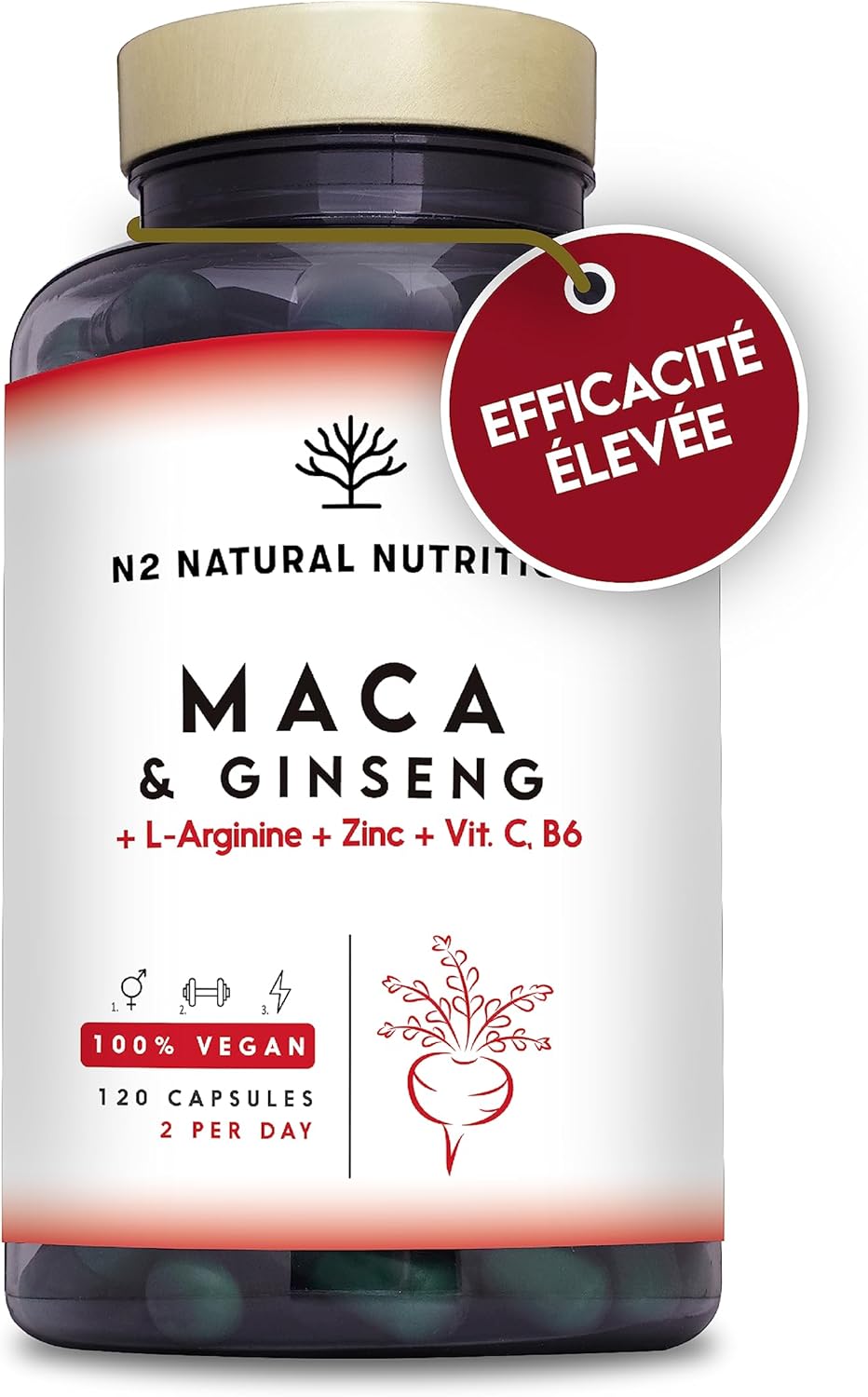 N2 Natural Nutrition Maca Complex Ginseng Arginine Zinc énergie