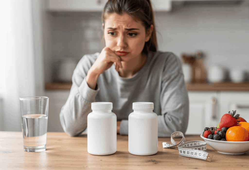 Deux flacons de compléments alimentaires brûleurs de graisse inspirés de PhenQ et Brulafine