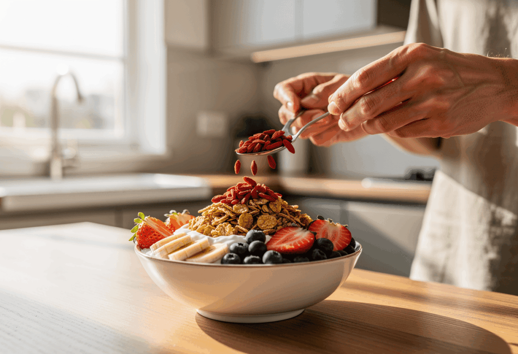 Les baies de goji dans une alimentation saine