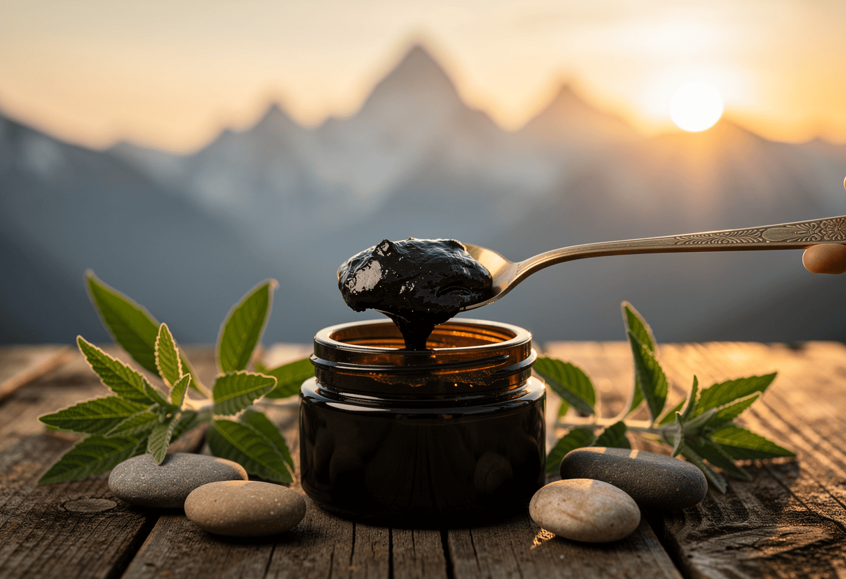 Résine de shilajit en gros plan